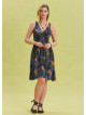 V Neck Robe Blue Ethnic Dress 4513